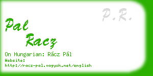 pal racz business card